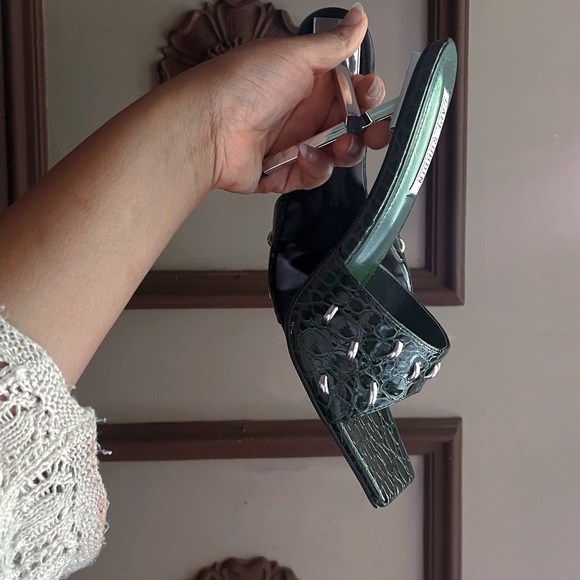 SOLD | Cape Robbin Tennon Faux Crocodile Square Open Toe Shoes Heels - Picture 11 of 15